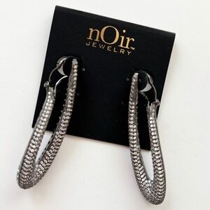 Noir NYC diamante gunmetal earrings